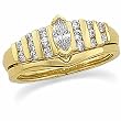 18K Yellow Gold Diamond Wedding Set - 0.50 Ct.