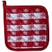 8" Potholder - Fleur Red