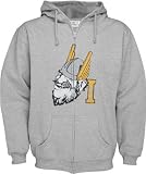 Idaho Vandals Grey Distressed Mascot Full Zip Hooded Sweatshirt