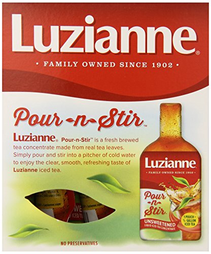 Luzianne Pour-n-Stir Unsweetened Tea, 1 oz. Pouches, 6 Count (Pack of 6)