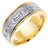 14K Two Tone Gold comfort fit the one Celtic Mens 9 mm Wedding Band 51jcOmDEPEL. SL160 14K Two Tone Gold comfort fit the one Celtic Mens 9 mm Wedding Band