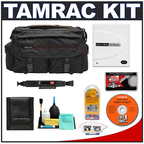 Tamrac 614 Pro System 14 Digital SLR Camera Bag (Black) + Accessory Kit for Canon EOS 7D, 5D Mark II III, 60D, Rebel T3, T3i, Nikon D3100, D3200, D5100, D7000, D800, A35, A55, A57, A65, A77 Digital SLR Cameras