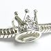 925 Sterling Silver Crown Queen Bead Charm Pandora Troll Biagi Chamilia