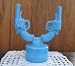 Rare Blue Delphite Glass Double Toy Gun on Font