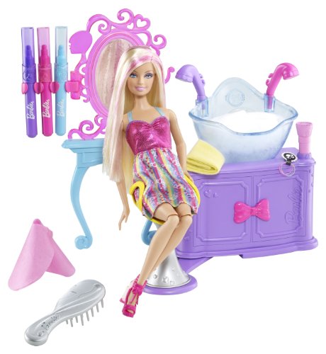 washing barbie hair