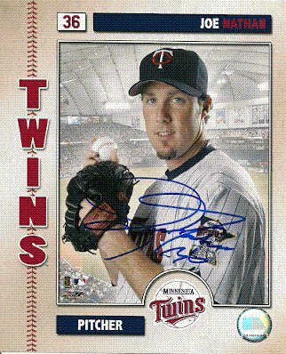 Joe Nathan - Autographed/Hand Signed Minnesota Twins 8x10 Photo
