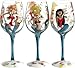 Bottom's Up 15-Ounce Ladies Night Out Handpainted Wine Glass
