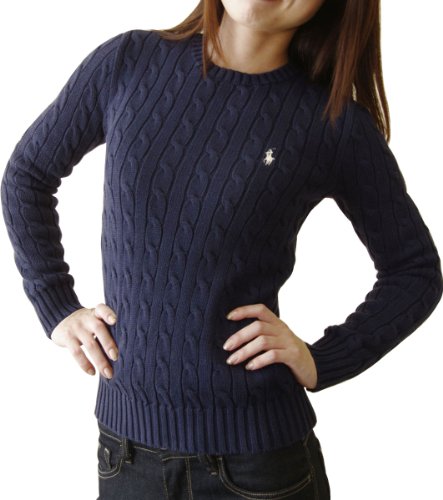 (ラルフローレン)RALPH LAUREN レディース クルーネック 長袖 セーター ニット ポニーマーク ワンポイント 刺繍 [並行輸入品]