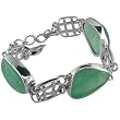 Sterling Silver Green Fluorite Cabochon Bracelet by Sajen, 9.5"