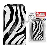 Black and White Zebra Animal Skin Vertical Flip Cover Pouch Belt Clip for Apple iPhone i-Phone 3G