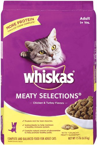 Detail image Whiskas Meaty Selections Dry Cat Food, 15-Pound