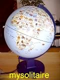 Globus - Kinderglobus beleuchtet mit Motiven - H&ouml;he ca.40 cm - standfeste gute Qualtit&auml;t - 