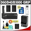 Zeikos Vertical Battery Grip + 2 EN-EL9 Batteries + 16GB SD Card + Accessory Kit for Nikon D40/D40x/D60/D3000 Digital SLR Cameras