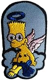 Bart Simpsons Aus Engel Patch '' 4,7 x 7,7 cm '' - Aufnäher Aufbügler Applikation Applique Bügelbilder Flicken Embroidered Iron on Patches