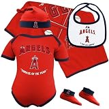 Majestic Los Angeles Angels of Anaheim Newborn Rookie of the Year 5 Piece Gift Pack