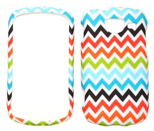 Rainbow Chevron Design Rubberized Snap-on Protective Cover Case for Samsung Brightside U380