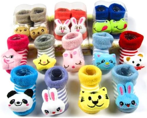 3 Pair LOCOMO Baby Toddler Socks Slippers Shoes 0-6 Month/7-9cm/FBA014