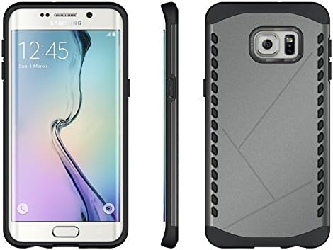 Samsung Galaxy S6 Edge Plus Case ALLW Slim Grip Armor Dual Layer Shatterproof Hybrid Protective Case Cover Shield Series (Grey)