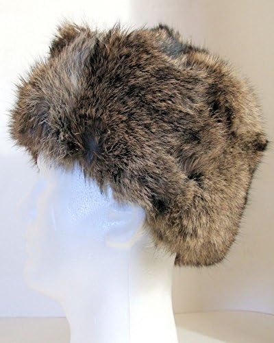 Authentic Russian 100% Rabbit Fur Ushanka Gray and Brown Color Ear Flap Hat