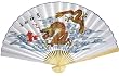 Oriental Wall Fan | Asian Wall Decor 35" Ocean Yellow Dragon