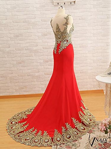 Mic Dresses Long Formals Chiffon Bridesmaid Prom Dresses for Women (US 18W, Red)