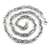 Fashion Stainless Steel Silver Narrow 4mm Necklace for Men