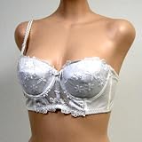 Art-Beau White Floral Convertible Bra #2266 sz 34A 36A