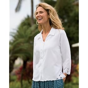 Buy Three-Quarter-Sleeved Bali Lace Shirt by Orvis