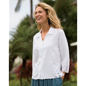 Buy Three-Quarter-Sleeved Bali Lace Shirt by Orvis
