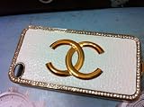 Luxury Designer Red Cc Gold Trim Back Iphone 4/4s Case Hard Cover