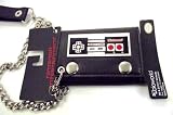 Mens Bioworld Nintendo Controller Metal Logo Mens Black PVC Wallet & Chain