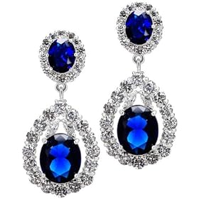 Katarina’s CZ Blue Sapphire Clip Earrings