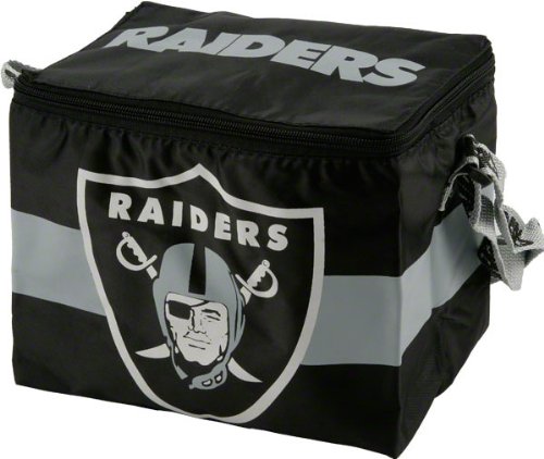 Oakland Raiders Lunch Bag: 6 Pack Zipper Cooler