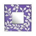 Square Leaves Mirror - Purple (12")