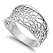 Sterling Silver 925 Victorian Leaf Filigree Vintage Style Ring 925 (Sizes 3-15)