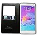 Galaxy Note 4 Case,Window View with Invisible Magnetic Closure Flip Leather Cover Folio Case Stand Card Holder Slot for Samsung Galaxy Note 4 (Black)