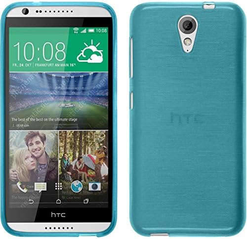 Silicone Case for HTC Desire 620 - brushed blue - Cover PhoneNatic + protective foils