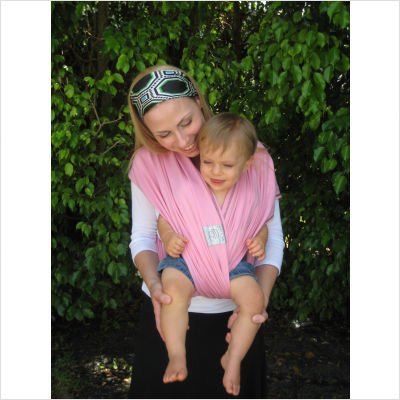 Picture of Baby K'Tan Baby Carrier in Baby Pink and Brown Stitch Siz Small BKBC-BP-S (Baby Carriers)