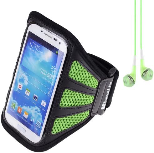 SumacLife Workout Running Armband for Samsung Galaxy S4 / Samsung S3 / Nokia Lumia / Nexus 5 / MOTO X / LG G2 (Includs Green Headphones)