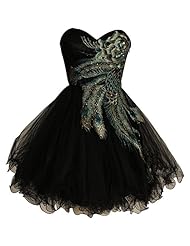 Tulle Short Sweetheart Fitted Embroidered Prom Dress 