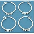 4 Sterling Silver Hoop 5 Ring Earrings Jewelry Beading
