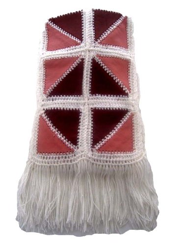 Extra 50% Off Hand Embroidered Scarf with Lots of Colorful Leather LES_WHITE_001