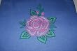 Embroidered Light Blue T with single stich flower Adult-XL