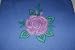 Embroidered Light Blue T with single stich flower Adult-XL