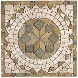 Alfagres Tumbled Marble Floor Medallions Boticcino V Royal Dorado Ceramic Tile  Stone