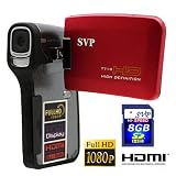 SVP T700 FULL HD 1080p 3.0 LCD RED DIGITAL VIDEO CAMCORDER + CAMERA! (8GB SD Included)