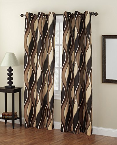 No. 918 Intersect Curtain Panel, 48 by 63", Charcoal