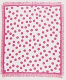 Pink Polka Dots Girly Teen Afghan Throw Blanket 50