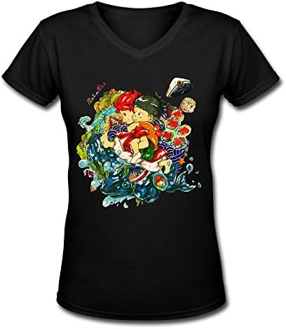 Ponyo Shop562 Girls' V Neck Ponyo T shirt Unique Cheap