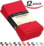 Cotton Dinner Napkins Red - 12 Pack (18 inches x18 inches) Soft & Comfortable - Expertly Tailored Edges - Durable Hotel Quality - Ideal for Events & Regular Home Use - by Utopia Kitchen